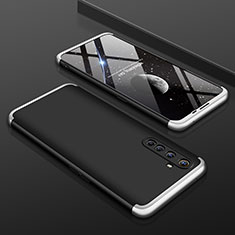 Funda Dura Plastico Rigida Carcasa Mate Frontal y Trasera 360 Grados P01 para Realme X50 Pro 5G Plata y Negro