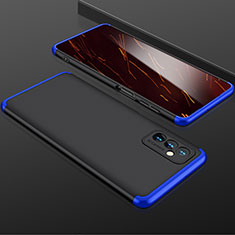 Funda Dura Plastico Rigida Carcasa Mate Frontal y Trasera 360 Grados P01 para Samsung Galaxy M52 5G Azul y Negro