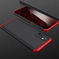 Funda Dura Plastico Rigida Carcasa Mate Frontal y Trasera 360 Grados P01 para Samsung Galaxy M52 5G Rojo y Negro