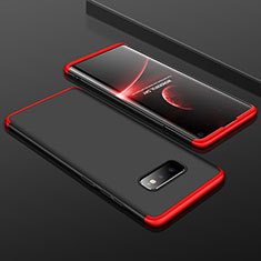 Funda Dura Plastico Rigida Carcasa Mate Frontal y Trasera 360 Grados P01 para Samsung Galaxy S10e Rojo y Negro