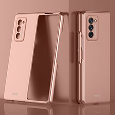 Funda Dura Plastico Rigida Carcasa Mate Frontal y Trasera 360 Grados P01 para Samsung Galaxy Z Fold2 5G Oro Rosa