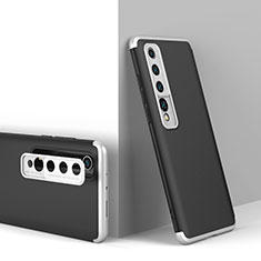 Funda Dura Plastico Rigida Carcasa Mate Frontal y Trasera 360 Grados P01 para Xiaomi Mi 10 Plata y Negro