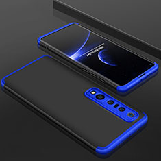 Funda Dura Plastico Rigida Carcasa Mate Frontal y Trasera 360 Grados P01 para Xiaomi Mi 10 Pro Azul y Negro
