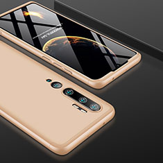 Funda Dura Plastico Rigida Carcasa Mate Frontal y Trasera 360 Grados P01 para Xiaomi Mi Note 10 Oro