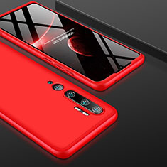 Funda Dura Plastico Rigida Carcasa Mate Frontal y Trasera 360 Grados P01 para Xiaomi Mi Note 10 Pro Rojo