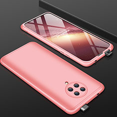 Funda Dura Plastico Rigida Carcasa Mate Frontal y Trasera 360 Grados P01 para Xiaomi Poco F2 Pro Oro Rosa