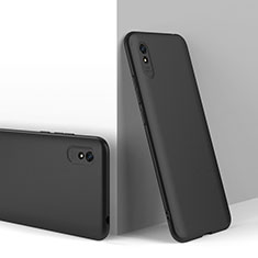 Funda Dura Plastico Rigida Carcasa Mate Frontal y Trasera 360 Grados P01 para Xiaomi Redmi 9A Negro