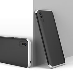 Funda Dura Plastico Rigida Carcasa Mate Frontal y Trasera 360 Grados P01 para Xiaomi Redmi 9A Plata y Negro