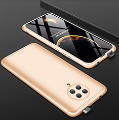 Funda Dura Plastico Rigida Carcasa Mate Frontal y Trasera 360 Grados P01 para Xiaomi Redmi K30 Pro 5G Oro
