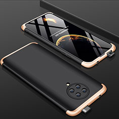 Funda Dura Plastico Rigida Carcasa Mate Frontal y Trasera 360 Grados P01 para Xiaomi Redmi K30 Pro 5G Oro y Negro