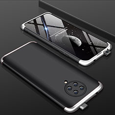 Funda Dura Plastico Rigida Carcasa Mate Frontal y Trasera 360 Grados P01 para Xiaomi Redmi K30 Pro 5G Plata y Negro