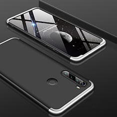 Funda Dura Plastico Rigida Carcasa Mate Frontal y Trasera 360 Grados P01 para Xiaomi Redmi Note 8 (2021) Plata y Negro