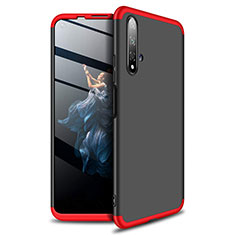 Funda Dura Plastico Rigida Carcasa Mate Frontal y Trasera 360 Grados P02 para Huawei Honor 20 Rojo y Negro