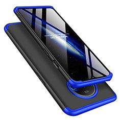 Funda Dura Plastico Rigida Carcasa Mate Frontal y Trasera 360 Grados P02 para OnePlus 7T Azul y Negro