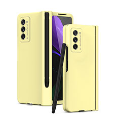 Funda Dura Plastico Rigida Carcasa Mate Frontal y Trasera 360 Grados P02 para Samsung Galaxy Z Fold2 5G Amarillo