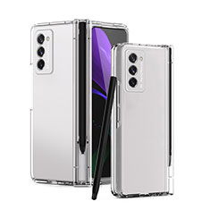 Funda Dura Plastico Rigida Carcasa Mate Frontal y Trasera 360 Grados P02 para Samsung Galaxy Z Fold2 5G Claro