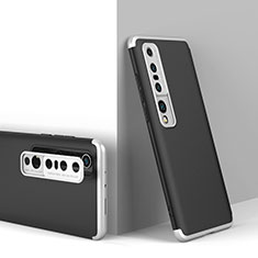 Funda Dura Plastico Rigida Carcasa Mate Frontal y Trasera 360 Grados P02 para Xiaomi Mi 10 Pro Plata y Negro