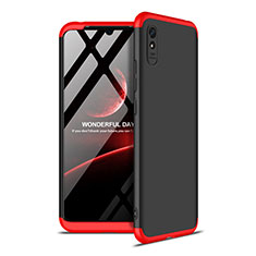 Funda Dura Plastico Rigida Carcasa Mate Frontal y Trasera 360 Grados P02 para Xiaomi Redmi 9A Rojo y Negro