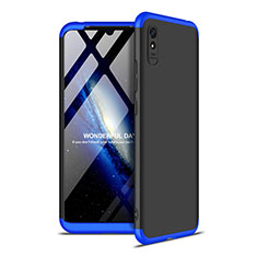 Funda Dura Plastico Rigida Carcasa Mate Frontal y Trasera 360 Grados P02 para Xiaomi Redmi 9i Azul y Negro
