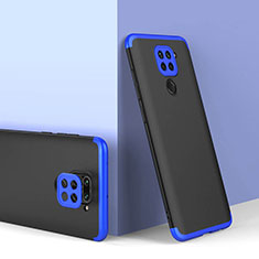 Funda Dura Plastico Rigida Carcasa Mate Frontal y Trasera 360 Grados P02 para Xiaomi Redmi Note 9 Azul y Negro