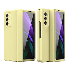 Funda Dura Plastico Rigida Carcasa Mate Frontal y Trasera 360 Grados P03 para Samsung Galaxy Z Fold2 5G Amarillo