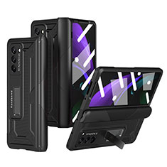 Funda Dura Plastico Rigida Carcasa Mate Frontal y Trasera 360 Grados P06 para Samsung Galaxy Z Fold2 5G Negro