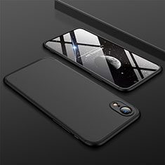 Funda Dura Plastico Rigida Carcasa Mate Frontal y Trasera 360 Grados para Apple iPhone XR Negro