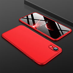 Funda Dura Plastico Rigida Carcasa Mate Frontal y Trasera 360 Grados para Apple iPhone XR Rojo