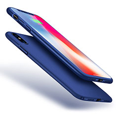 Funda Dura Plastico Rigida Carcasa Mate Frontal y Trasera 360 Grados para Apple iPhone Xs Azul
