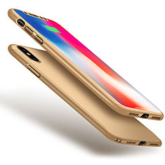 Funda Dura Plastico Rigida Carcasa Mate Frontal y Trasera 360 Grados para Apple iPhone Xs Max Oro