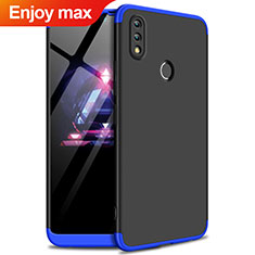 Funda Dura Plastico Rigida Carcasa Mate Frontal y Trasera 360 Grados para Huawei Enjoy Max Azul y Negro