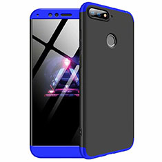 Funda Dura Plastico Rigida Carcasa Mate Frontal y Trasera 360 Grados para Huawei Honor 7A Azul y Negro