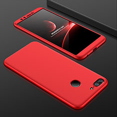 Funda Dura Plastico Rigida Carcasa Mate Frontal y Trasera 360 Grados para Huawei Honor 9 Lite Rojo