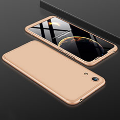 Funda Dura Plastico Rigida Carcasa Mate Frontal y Trasera 360 Grados para Huawei Honor Play 8A Oro