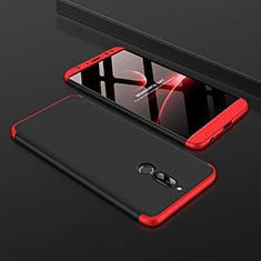 Funda Dura Plastico Rigida Carcasa Mate Frontal y Trasera 360 Grados para Huawei Mate 10 Lite Rojo y Negro