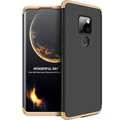 Funda Dura Plastico Rigida Carcasa Mate Frontal y Trasera 360 Grados para Huawei Mate 20 Oro y Negro