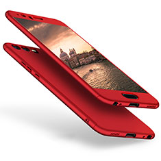 Funda Dura Plastico Rigida Carcasa Mate Frontal y Trasera 360 Grados para Huawei P10 Rojo