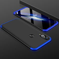 Funda Dura Plastico Rigida Carcasa Mate Frontal y Trasera 360 Grados para Huawei P20 Lite Azul y Negro