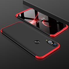 Funda Dura Plastico Rigida Carcasa Mate Frontal y Trasera 360 Grados para Huawei P20 Lite Rojo y Negro