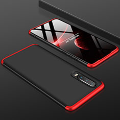 Funda Dura Plastico Rigida Carcasa Mate Frontal y Trasera 360 Grados para Huawei P30 Rojo y Negro