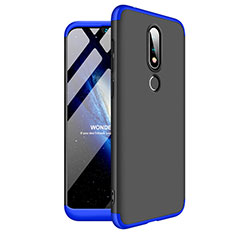 Funda Dura Plastico Rigida Carcasa Mate Frontal y Trasera 360 Grados para Nokia 6.1 Plus Azul y Negro