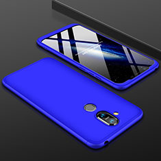 Funda Dura Plastico Rigida Carcasa Mate Frontal y Trasera 360 Grados para Nokia X7 Azul