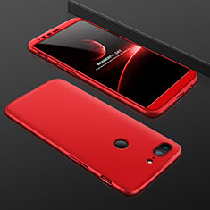 Funda Dura Plastico Rigida Carcasa Mate Frontal y Trasera 360 Grados para OnePlus 5T A5010 Rojo