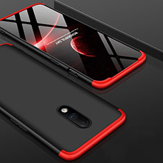 Funda Dura Plastico Rigida Carcasa Mate Frontal y Trasera 360 Grados para OnePlus 7 Rojo y Negro