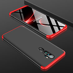 Funda Dura Plastico Rigida Carcasa Mate Frontal y Trasera 360 Grados para Oppo A11 Rojo y Negro