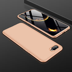 Funda Dura Plastico Rigida Carcasa Mate Frontal y Trasera 360 Grados para Oppo R15X Oro