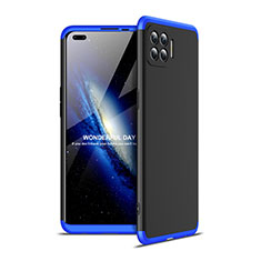 Funda Dura Plastico Rigida Carcasa Mate Frontal y Trasera 360 Grados para Oppo Reno4 Lite Azul y Negro