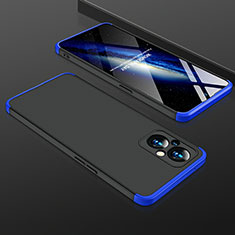 Funda Dura Plastico Rigida Carcasa Mate Frontal y Trasera 360 Grados para Oppo Reno8 Lite 5G Azul y Negro