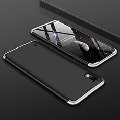 Funda Dura Plastico Rigida Carcasa Mate Frontal y Trasera 360 Grados para Samsung Galaxy A10 Plata y Negro