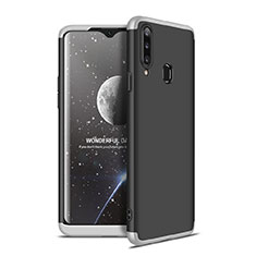 Funda Dura Plastico Rigida Carcasa Mate Frontal y Trasera 360 Grados para Samsung Galaxy A20s Plata y Negro